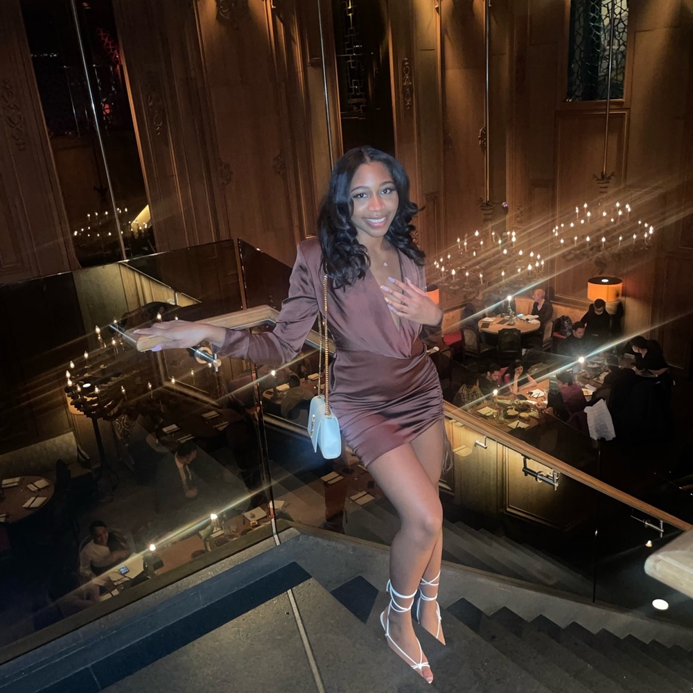 Fashion Nova Brown Draped Dress